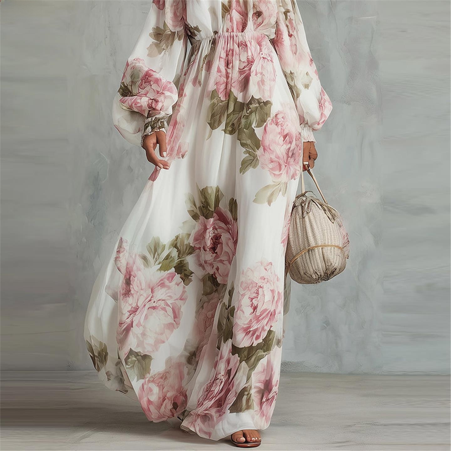 LinJ2026 レディース ホリデー ワンショルダー 花柄 - Midi Skirt Floral のレビューと価格