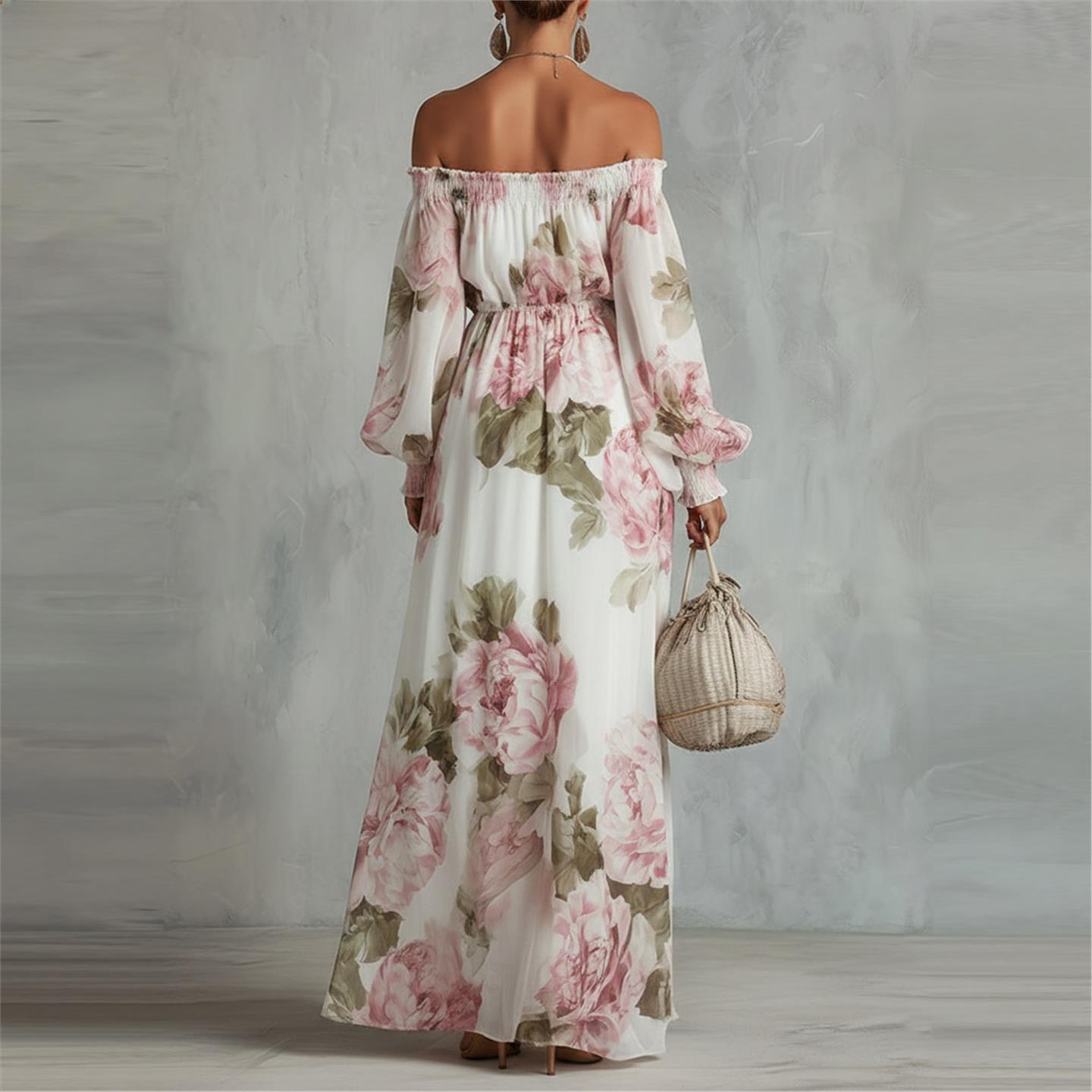 LinJ2026 レディース ホリデー ワンショルダー 花柄 - Midi Skirt Floral のレビューと価格