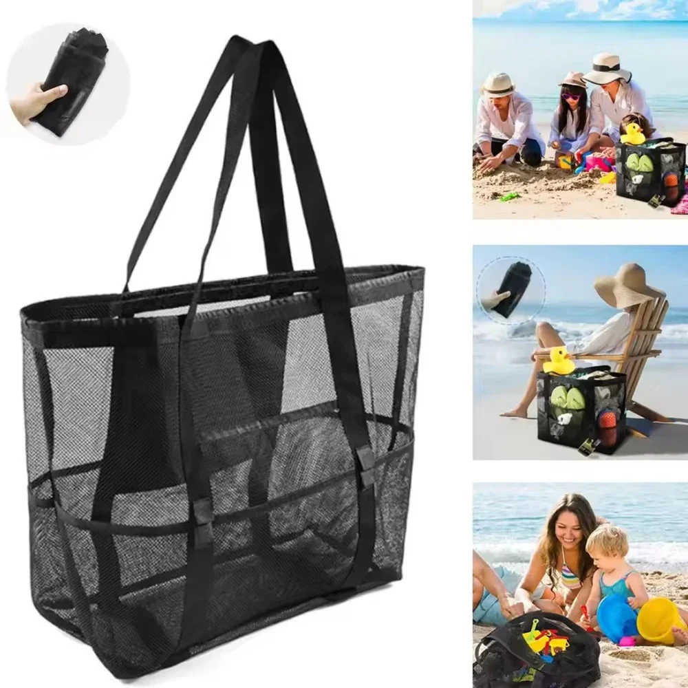 特大サイズのメッシュ製ビーチバッグ1個。子供用の水遊び用バッ - Tote Bag Beach のレビューと価格